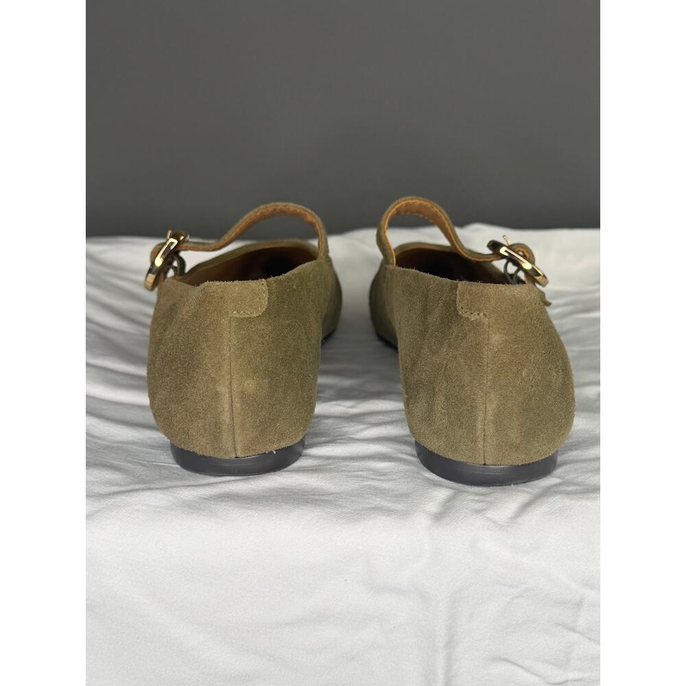 Madewell The Remy Mary Jane Flat in Aged Olive Green Suede Size 8 - Picture 6 of 16